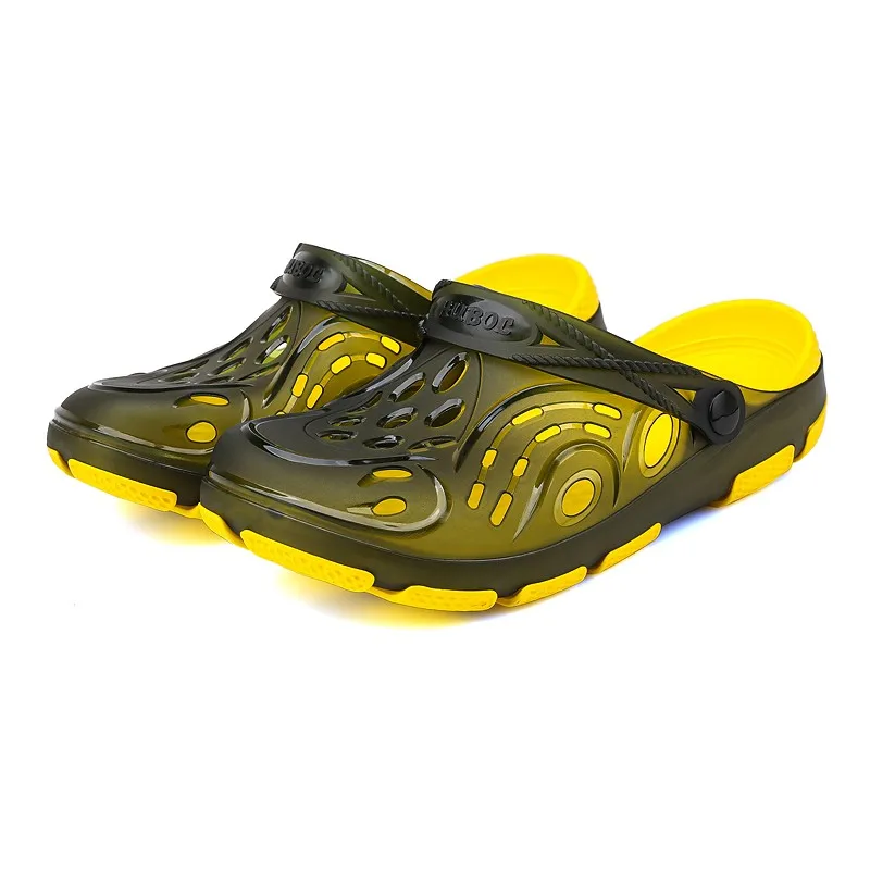 

Sandals Crocks Men Jelly Shoes Hole Shoes Crok High Quality Transparent Garden Shoes Black Crocse Beach Flat Sandals Slippers