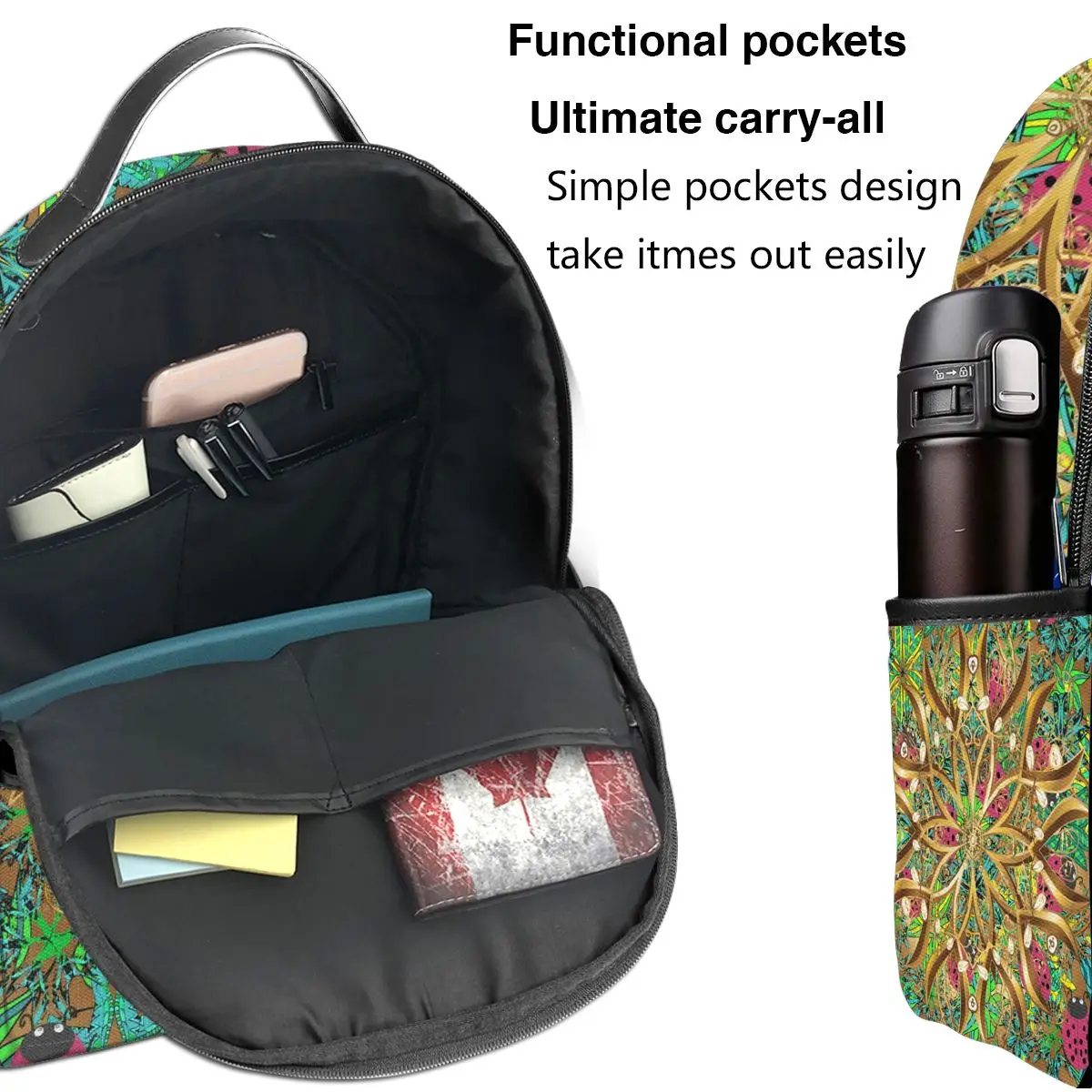 

Women canvas Backpacks School bag for teenagers Girls BoyCute Abstract Geometric Laptop Back pack travel bag