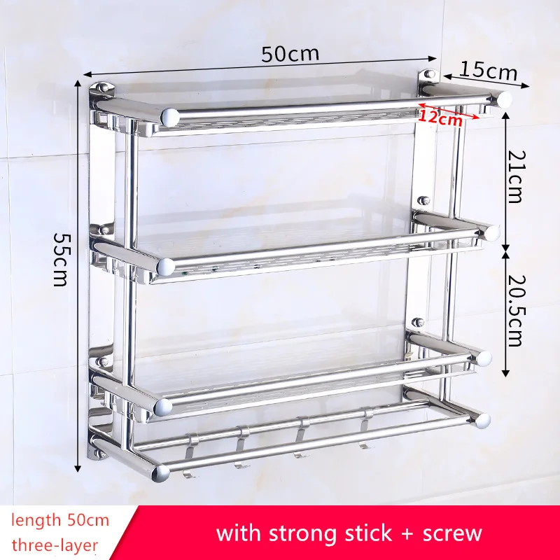 

Stainless Steel Bathroom Storage Rack Wall Shelf Towel Rack Holder Bathroom Accessories
