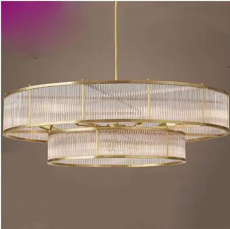 American simple glass chandelier Nordic personality Villa living room lamp modern creative European round crystal lamps lighting | Освещение