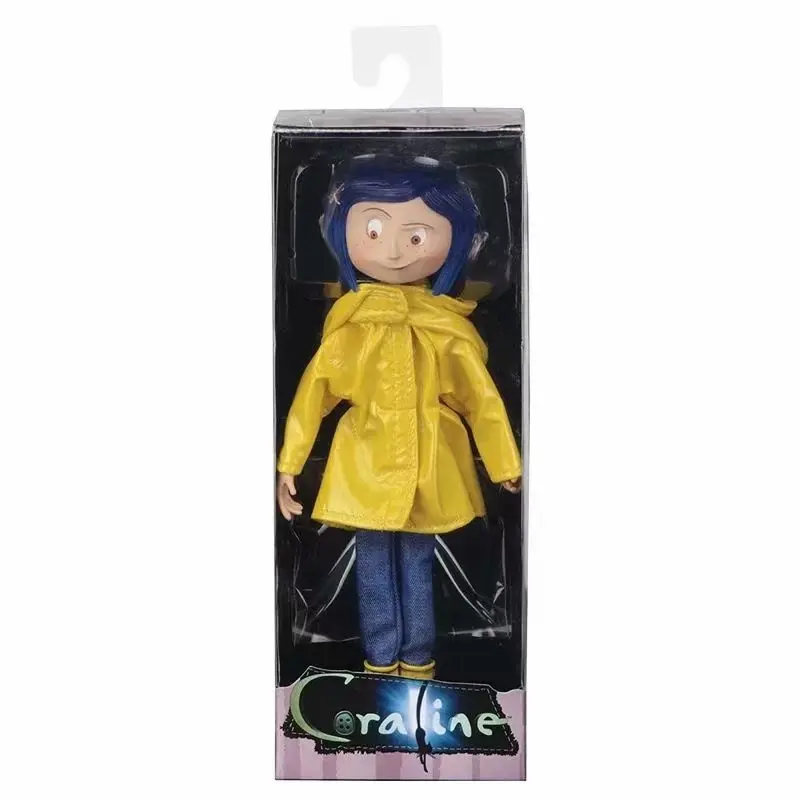 18cm coraline the secret door coraline y la puerta secreta raincoat take off action figure toys doll christmas gift free global shipping