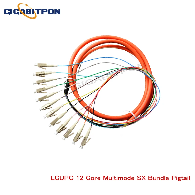 Fiber pigtail 12 core LC/UPC or LC/APC SM 1m fiber pigtail 12 core 12 fiber simplex single mode