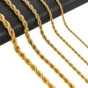 2/3/4/5/6mm 316L Rope Chain Necklace Stainless Steel Never Fade Waterproof Choker Men Women Jewelry Gold Color Chains Gift 1