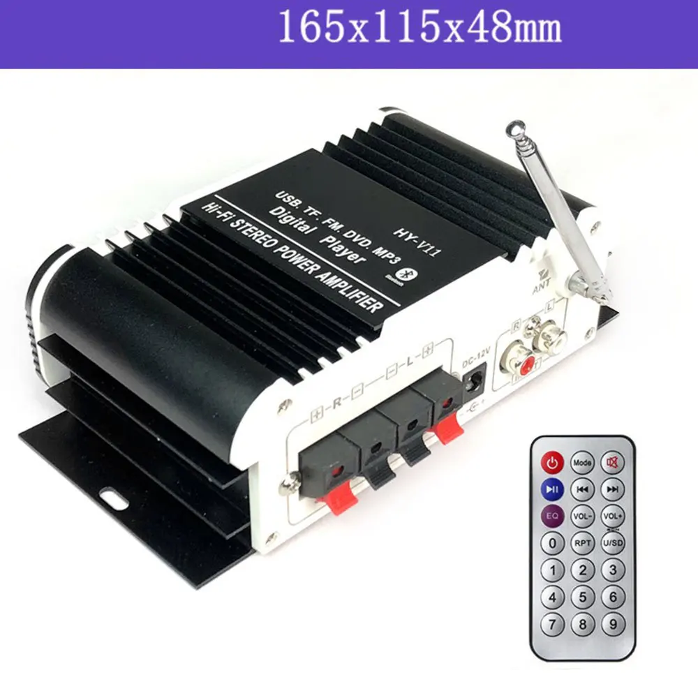 2CH x 20W Автомобильный цифровой аудиоплеер bluetooth усилитель Hi Fi стерео басовый с