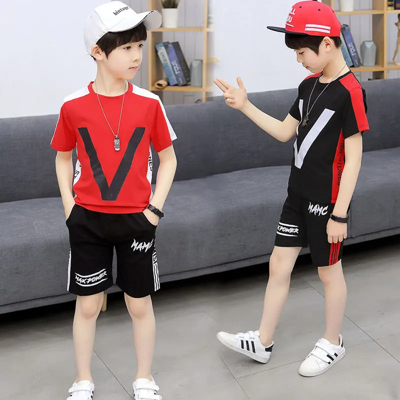 Детская одежда комплекты одежды для мальчиков 2021 летняя детская футболка и шорты