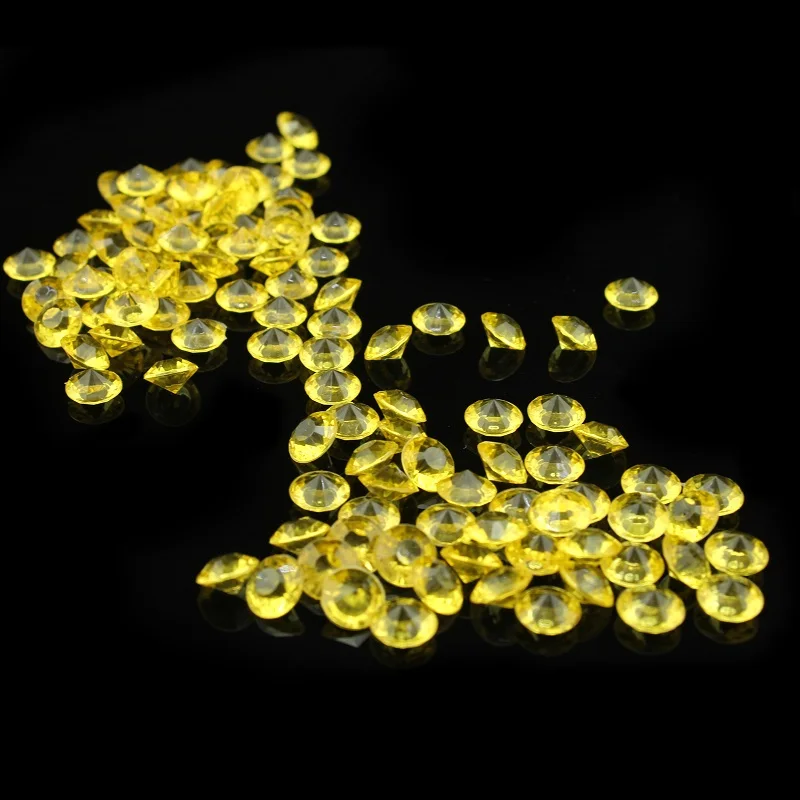 yellow 1000 шт 10 мм прозрачный акриловый Свадебный Стол Конфетти бриллианты разлетающиеся кристаллы украшения - Цвет: yellow