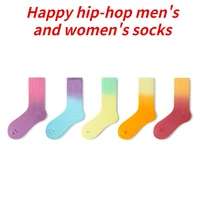 fashion socks tie dye basketball sports skate socks hip hop pair rainbow womens mens happy high trend cotton socks hit sales