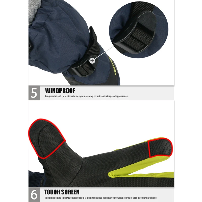 

Ski Gloves Three Finger Gloves Can Directly Operate Touch Screen Equipment To Keep Warm Motorcycle Winter Waterproof Outdoor