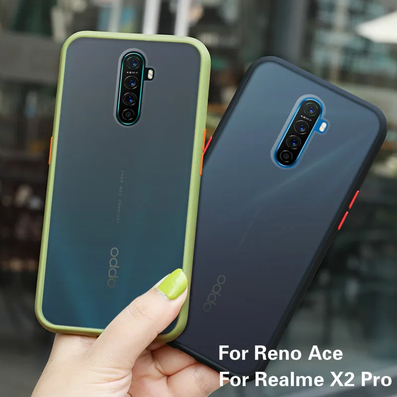 Матовый Прозрачный чехол для телефона OPPO Realme X2 Pro XT Reno Ace с силиконовой рамкой