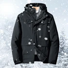 Мужская водонепроницаемая куртка на белом утином пуху, теплая Толстая куртка на 90% утином пуху для снега до-30 градусов, 2022