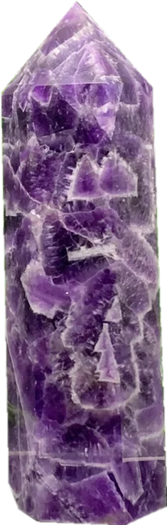 

Natural Dream Amethyst Crystal Wand Reiki Healing Chevron Gemstone Meditation Tower Point Chakra Single Terminated As Gift LU
