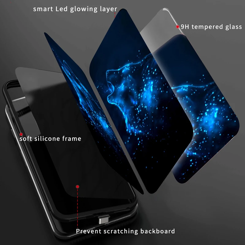 Умный чехол со светодиодной подсветкой для телефона iPhone 7 8 Plus чехлы задняя крышка