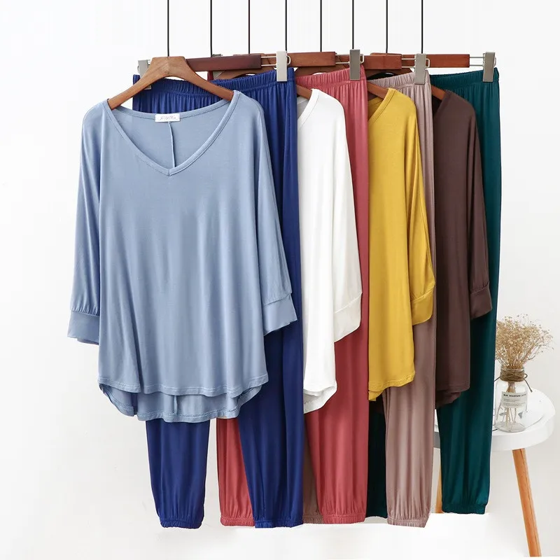 Новинка 2021 летняя домашняя одежда для женщин Весенняя Модальная Пижама костюм