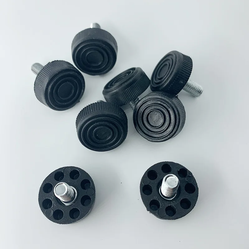 

20 Pcs/Lot M8 * 10mm/14mm/20mm/28mm Diameter 30mm Eight Hole Adjusting Foot, Black PP Material Shelf Foot