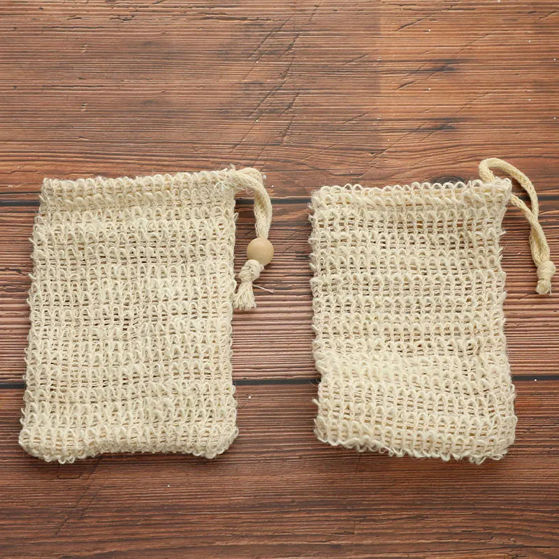 

1pcs Sisal Hemp Soap Bag Blister Ramie Mesh Soap Storage Bags Foam Maker Double-layer Net Bags Foaming Easy Bubble Soap Holder