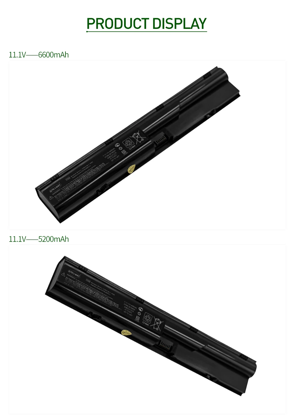 ApexWay 4400 мАч 6 Cell ноутбук Батарея для hp Probook 4530s 4330s 4331s 4341s 4431s 4740s 4435s 4540s 4535s 4436s 3ICR19/66-2