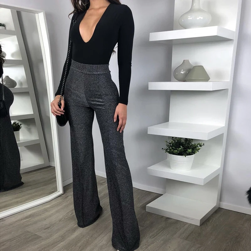 

Women Deep V-Neck Skinny Romper Overalls Autumn Casual Club Solid Party OL Rompers Fashion Sexy Long Sleeve Bodycon Bodysuit