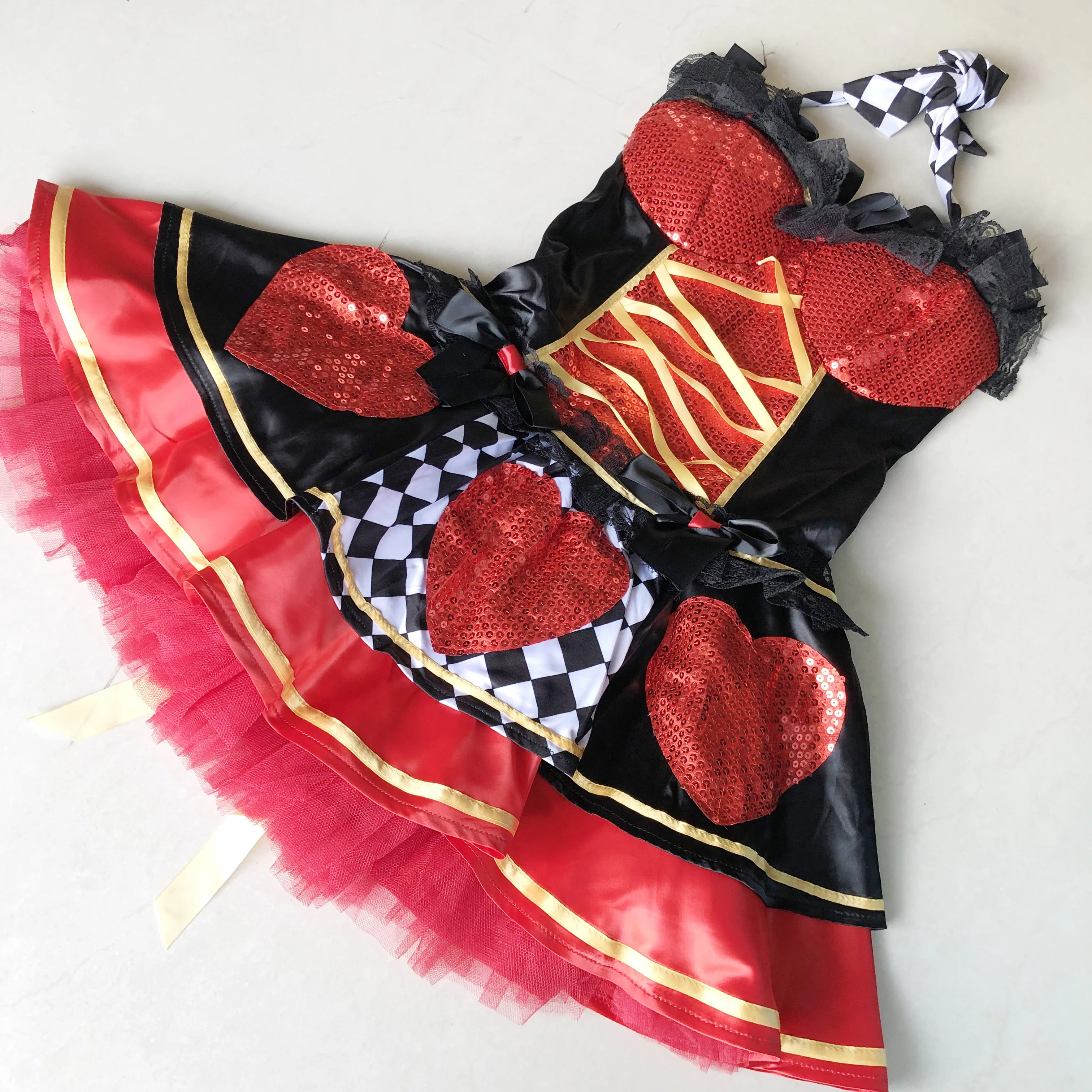 Костюмы из фильма и ТВ UTMEON красный костюм королевы платье сексуальный на