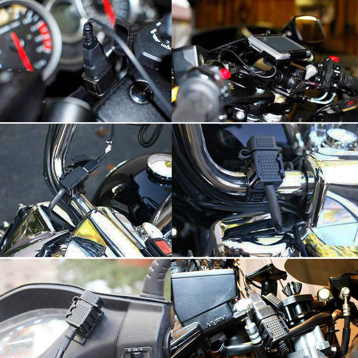 

7.5A Fuse 3.1A Dual USB Charger Power Socket Adapter Outlet waterproof dustproof plastic cover for 12V Car Motorbike Motorcycle