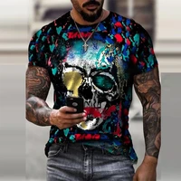 new 2021 summer 3d printing magic skeleton fashion casual mens street style round neck short sleeve top t shirt 90 6xl