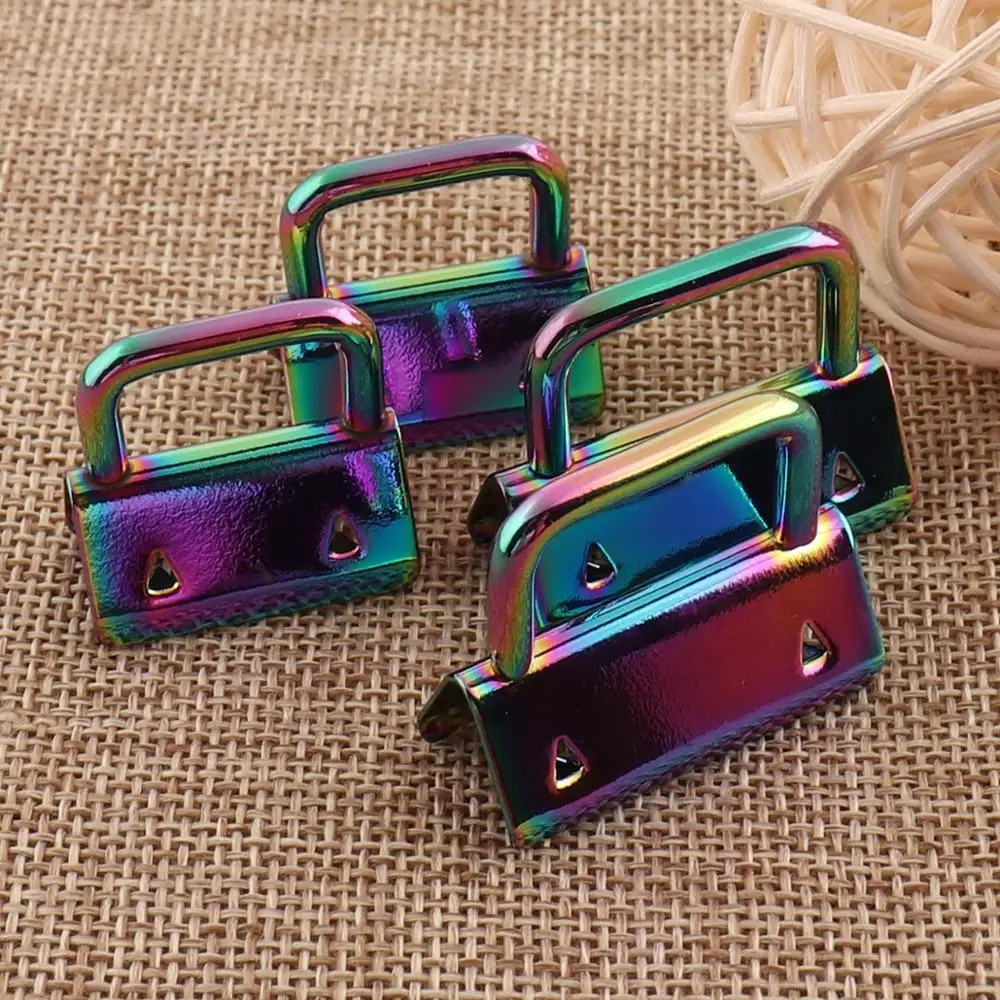 Брелок Радужный для ключей металлический кожаный с кольцом 25 мм/32 мм 10 шт. | Дом и