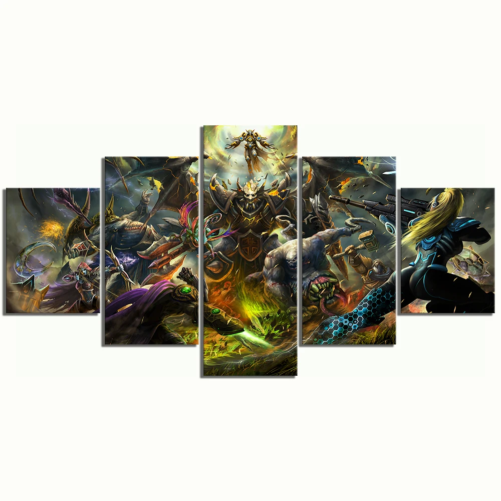 

Canvas Pictures Home Decor 5 Pieces Hearth Stone Heroes Game Paintings Wall Art Prints Poster Hotel Modular Living Room Frame