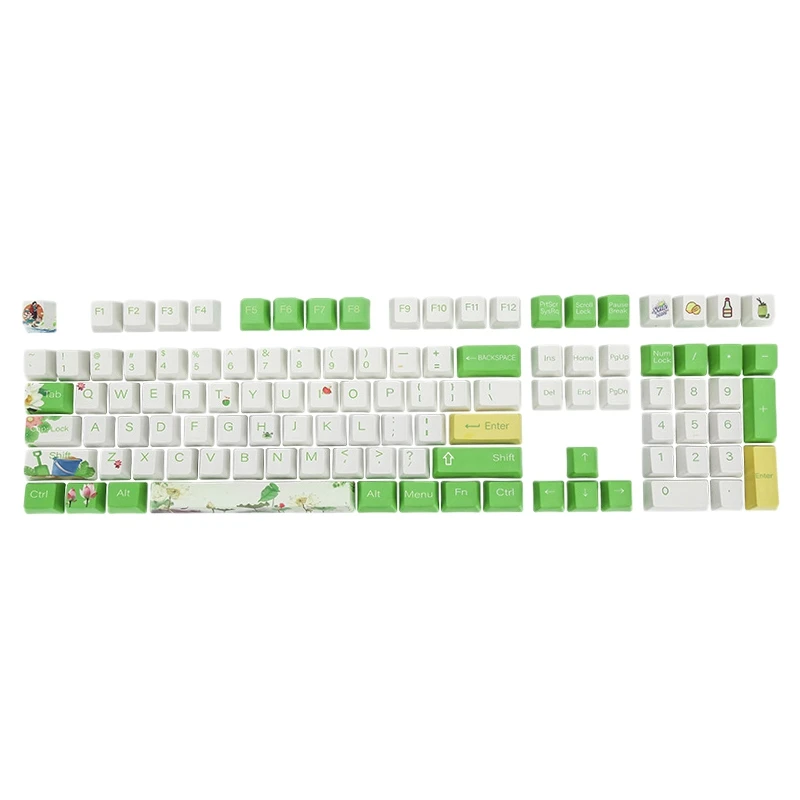 

AU42 -Dye Sublimation-Lotus PBT Opaque Keycap Personality 108 Key Keycap Cross Keycap X Structure Technology