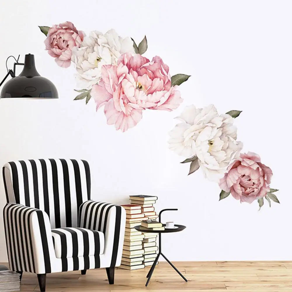 Новый декор для комнаты Настенная Наклейка s пион розы цветы самоклеющиеся
