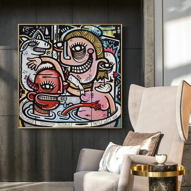 Абстрактная живопись плакат граффити в стиле протестного уличного искусства