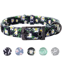 adjustable dog collar reflective at low light pet collar aluminum buckle walking training for puppy small medium large dogs
