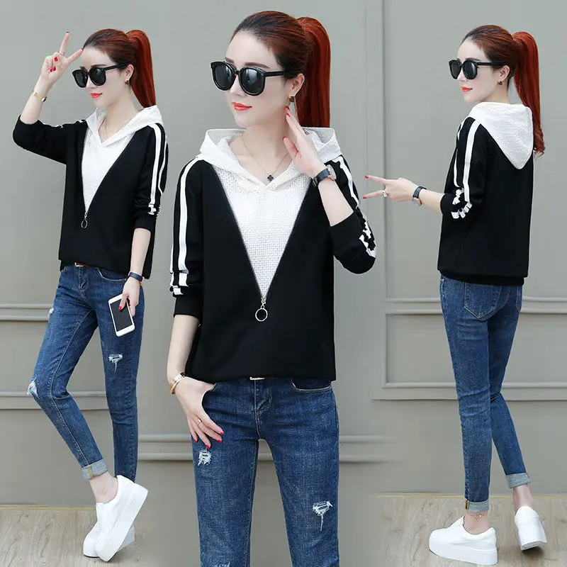 

New bulletproof Hoodie Kawaii patchwork Akiharajuku anime casual fashion long-sleeved pullover
