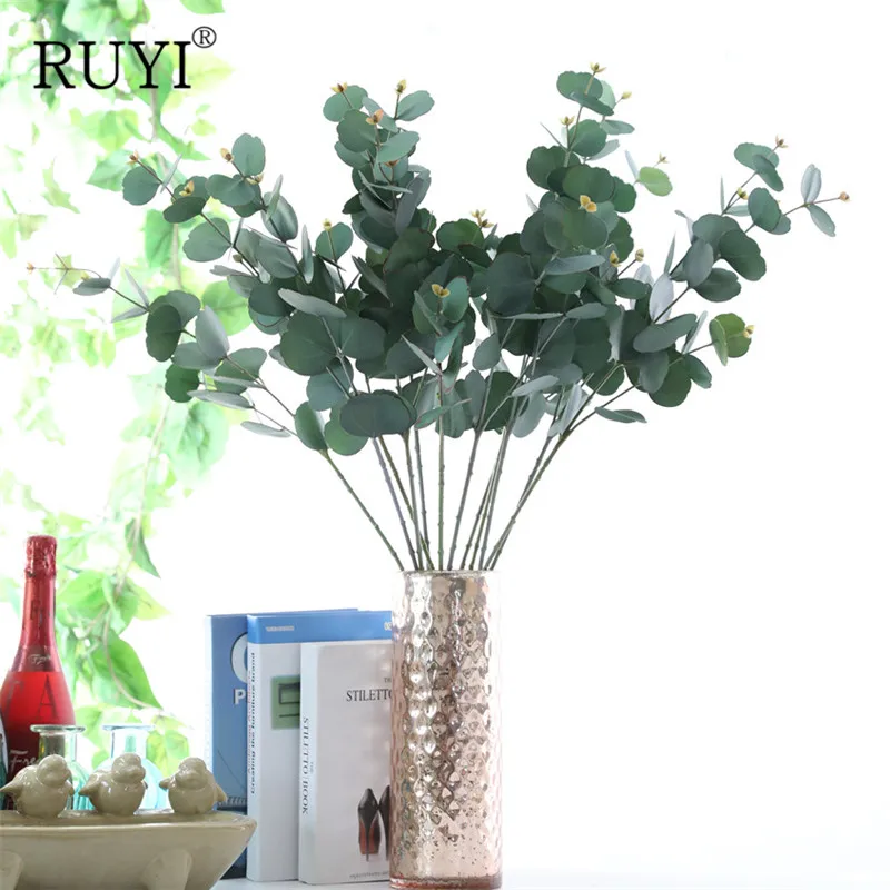 Высококачественный искусственный цветок двухсторонний эвкалипт поддельные