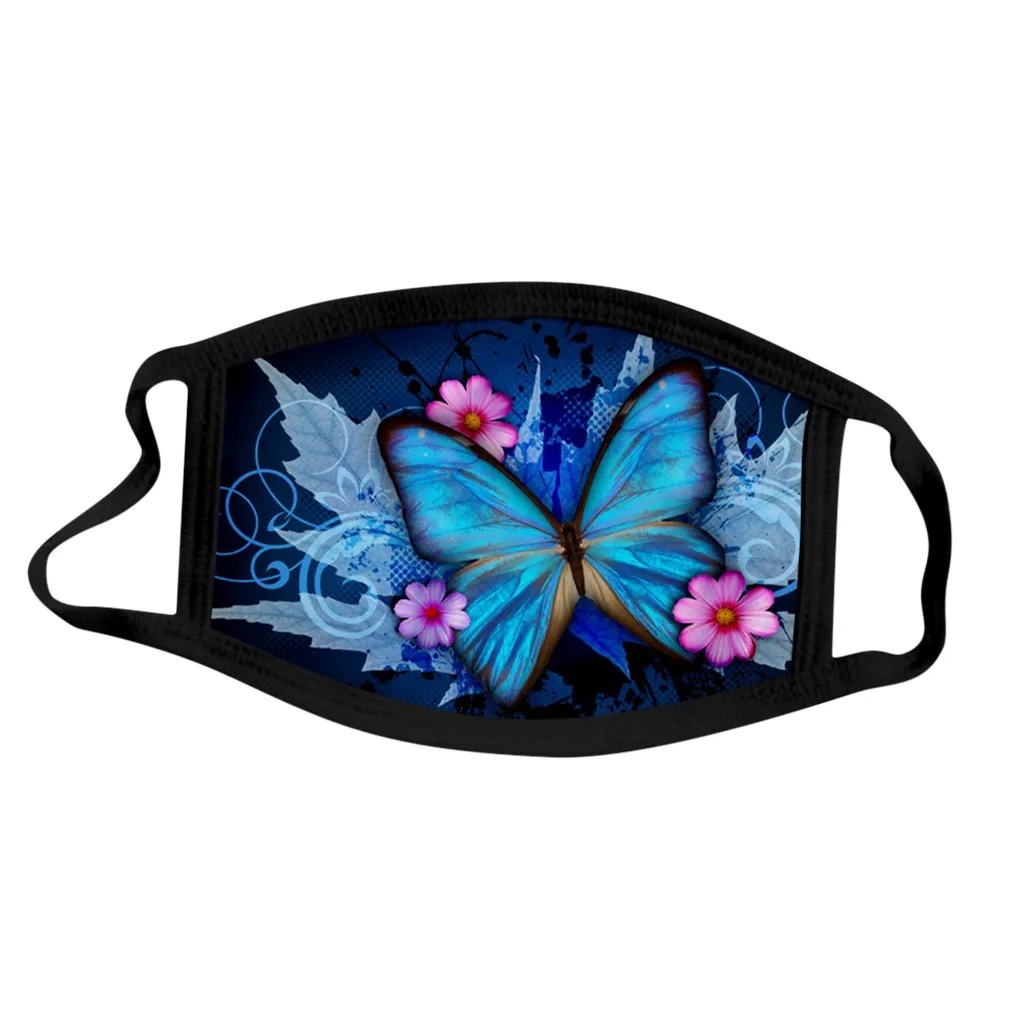 Разноцветные маски для лица с бабочками модные дизайнерские многоразовые из