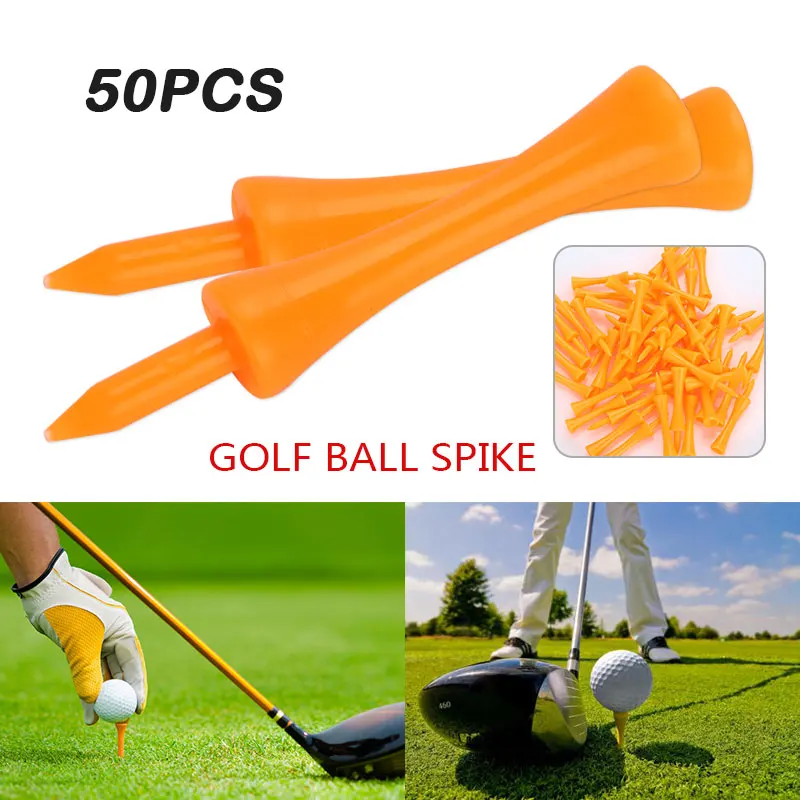 

50pcs 70mm Top Tipped Tee Golf Tee Plastic Tees Practical Leisure Playing Practice Holder Outdoor Sports Ball Bar
