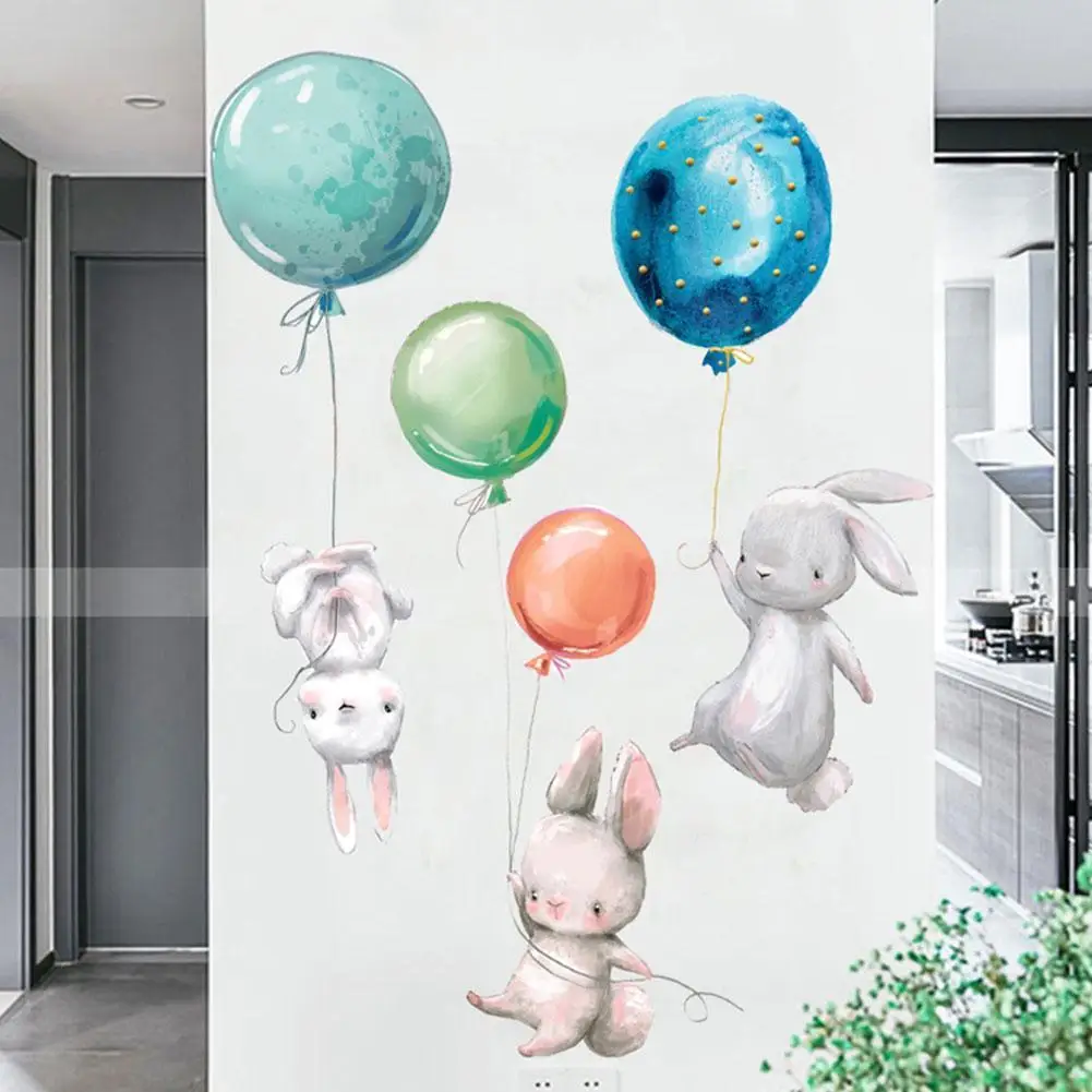 Фиджет игрушки кавайные акварельные животные кролик наклейки на стену детская