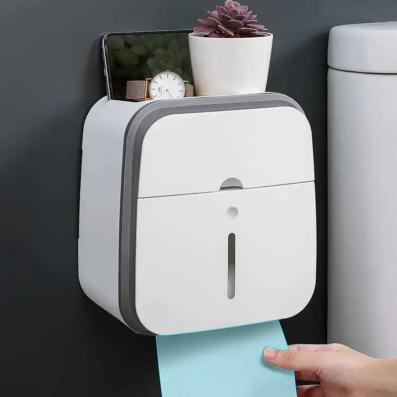 

Toilet Creative Punch-Free Tissue Box Toilet Paper Storage Rack Paper Extraction Waterproof Towel Rack Toilet Paper Box