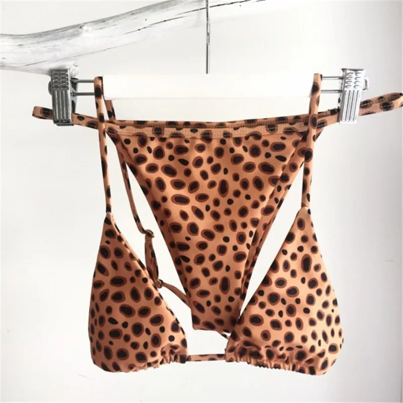 Трендовое сексуальное леопардовое бикини женские стринги купальник бандаж