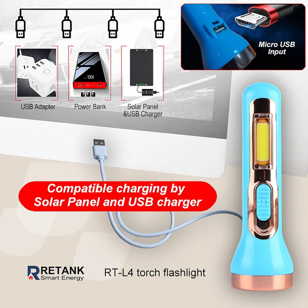 Светодиодный перезаряжаемый фонарик RETANK L4 1200 мАч спортивсветильник фонарь с COB