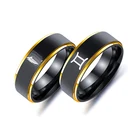 YWSHK 8 мм атака на Титанов Черное золото ежедневное кольцо из нержавеющей стали с крыльями бриллиантов кольца на палец для мужчин женщин мужчин ювелирные изделия в подарок