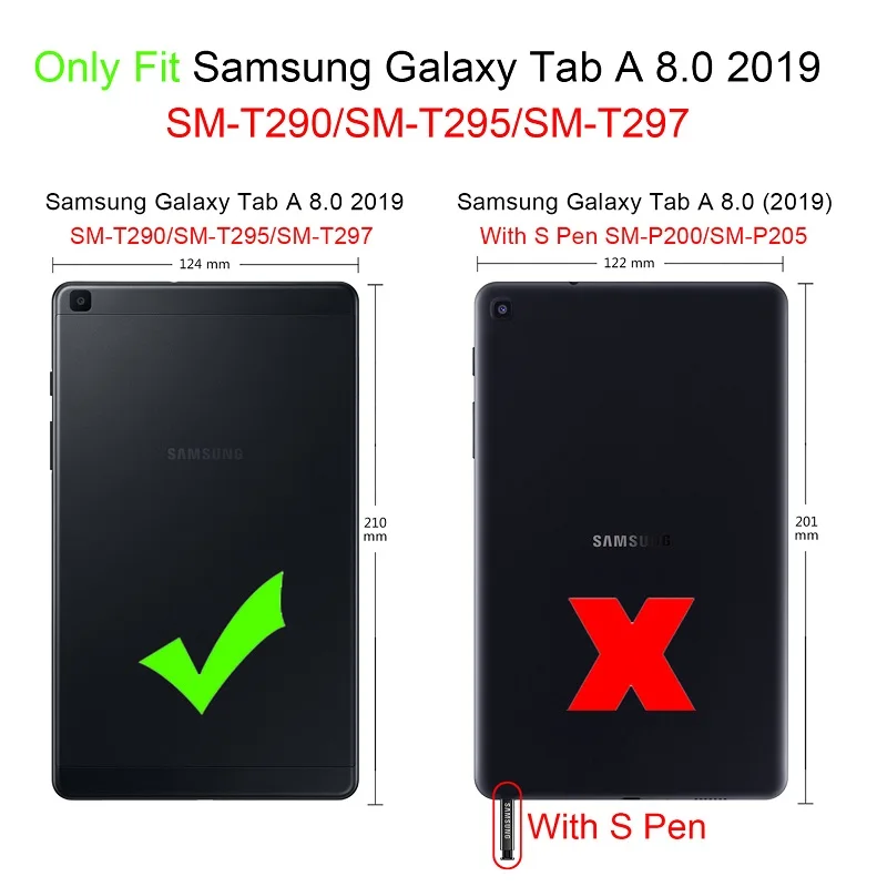 Чехол для samsung Galaxy Tab A 8,0,, SM-T290, T295, T297, чехол с поворотом на 360, умный чехол из ПУ кожи для samsung Tab A 8,0, T290, чехол