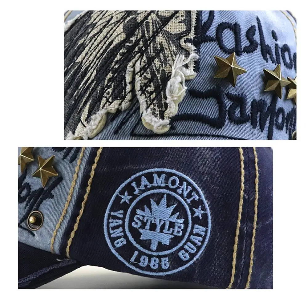 

Fashion Baseball Caps For Mens Womens Retro Canvas Denim Trucker Caps Bone Hats Baseball Caps Snapback 56-60 cm
