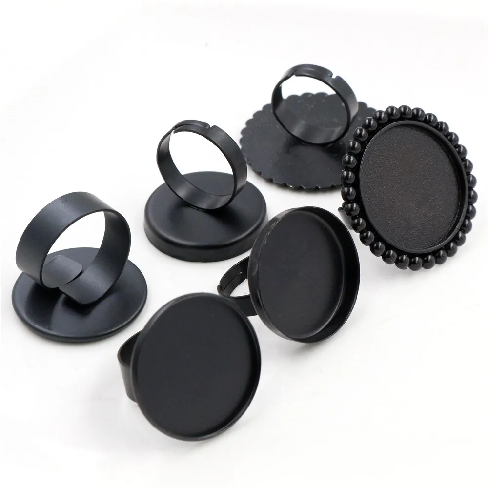 25 мм 5 шт. с черным покрытием 3 стиля латунные регулируемые настройки кольца