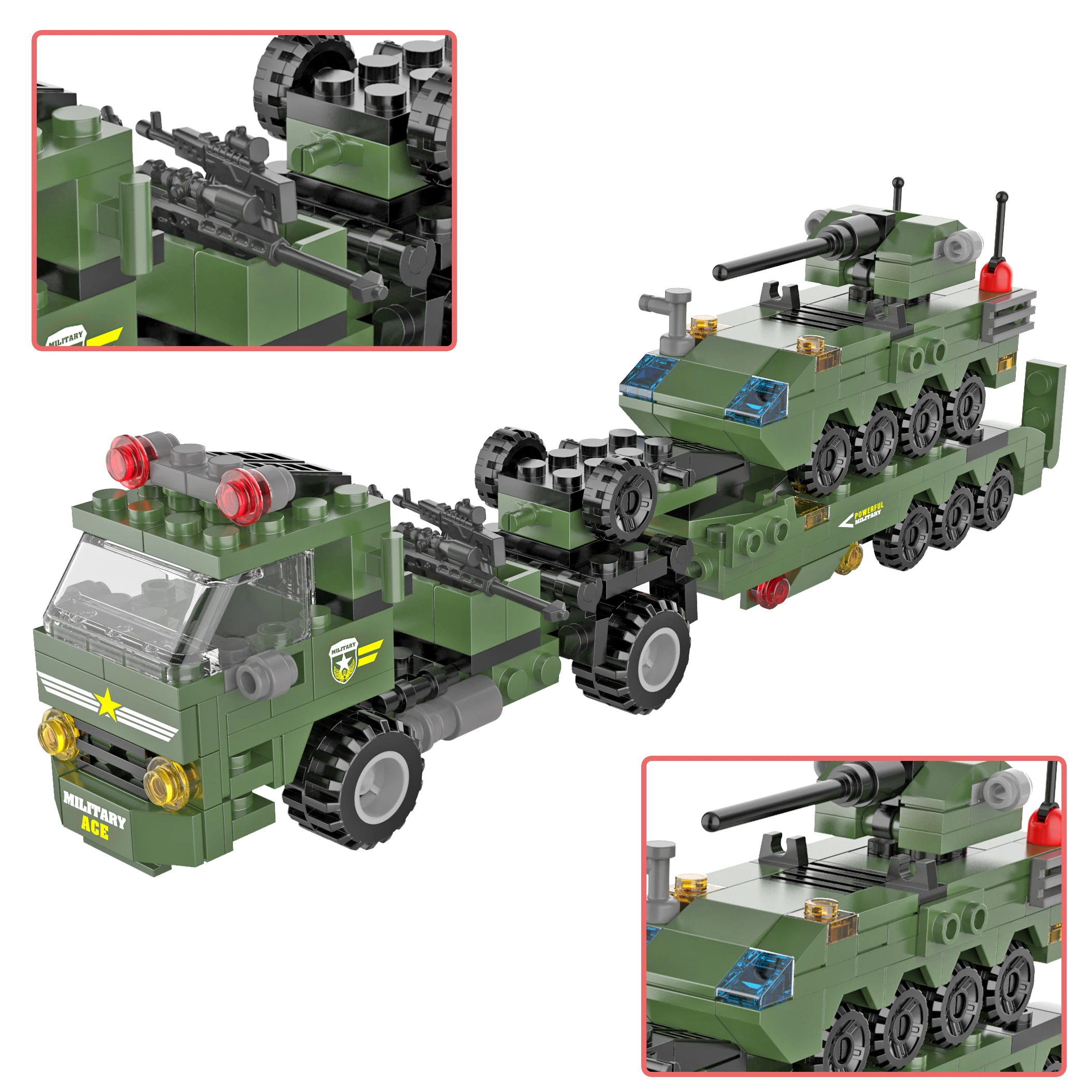 8 в 1 Военный танк самолет строительные блоки игрушка полицейский грузовик