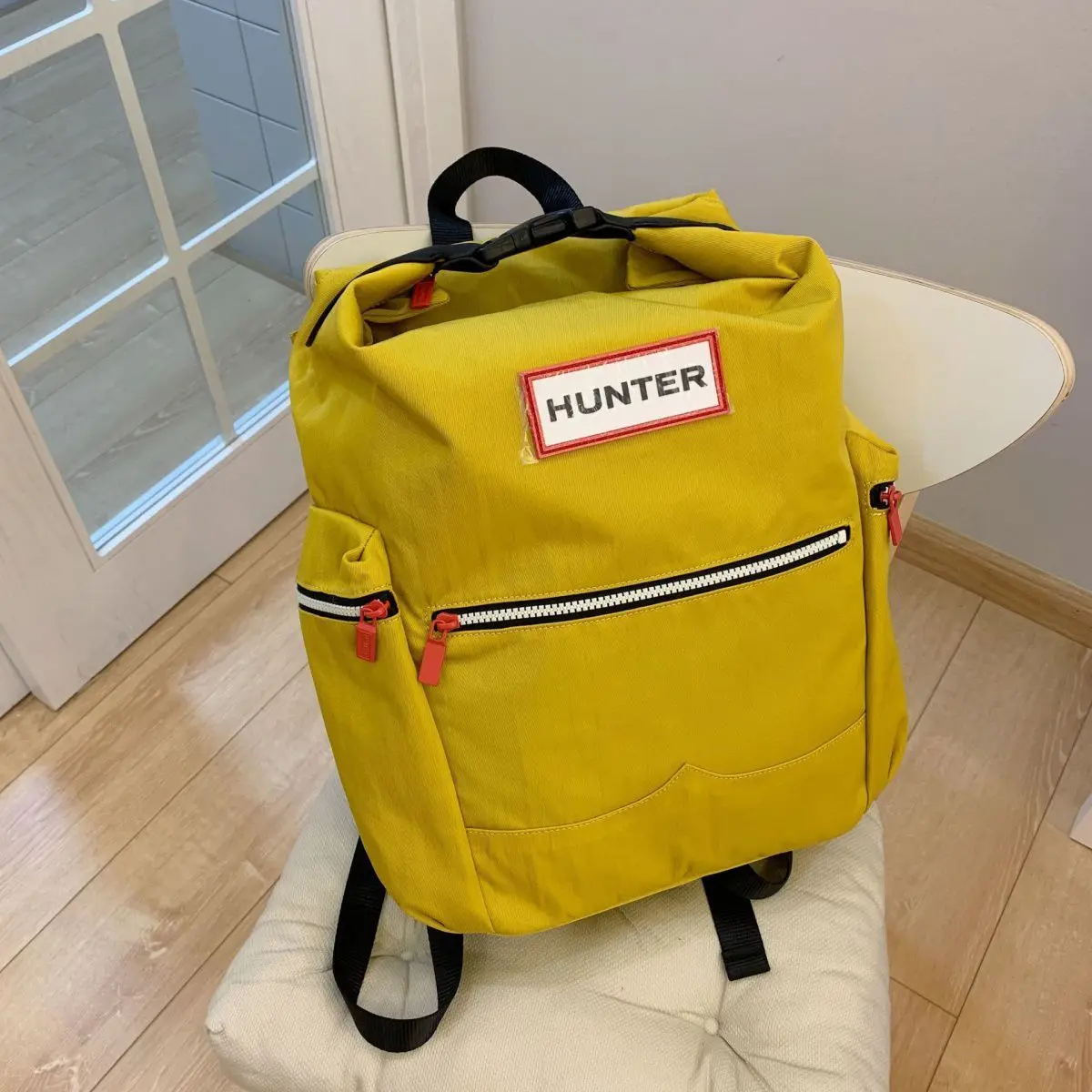 

Fashion Brand Trend Backpack for Men and Women Leisure Bag Rainproof Yellow Light Top Button Trend Backpack Computer Schoolbag