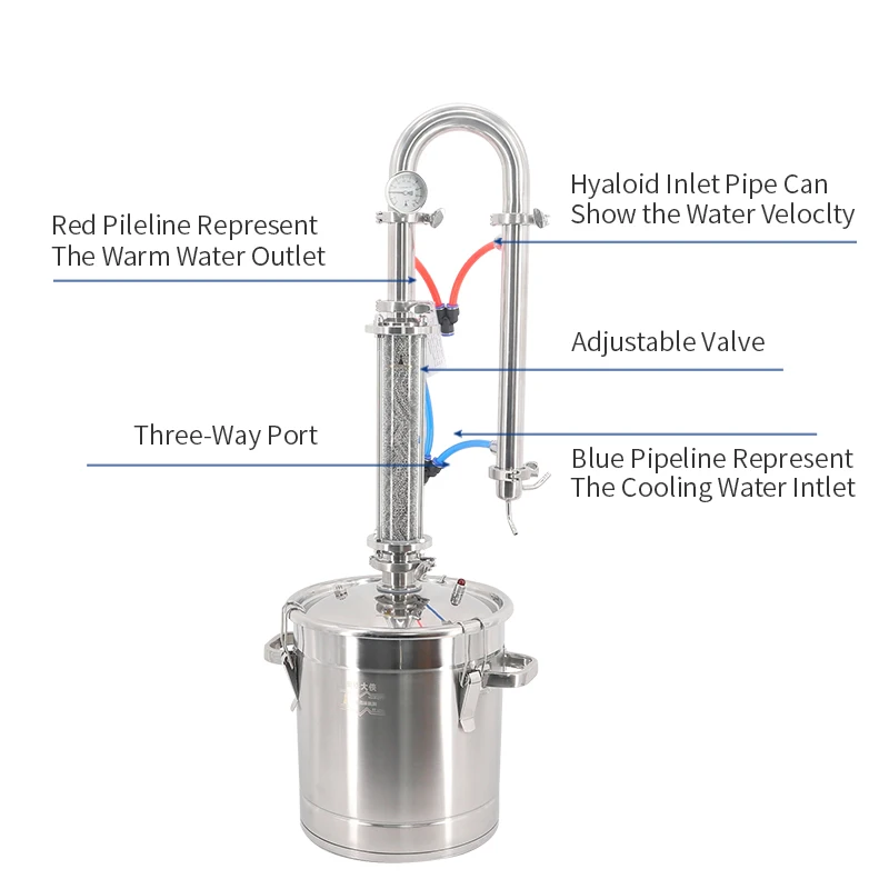 Домашний Самогонный Малый пивоваренный дистиллятор HOOLOO из нержавеющей стали с