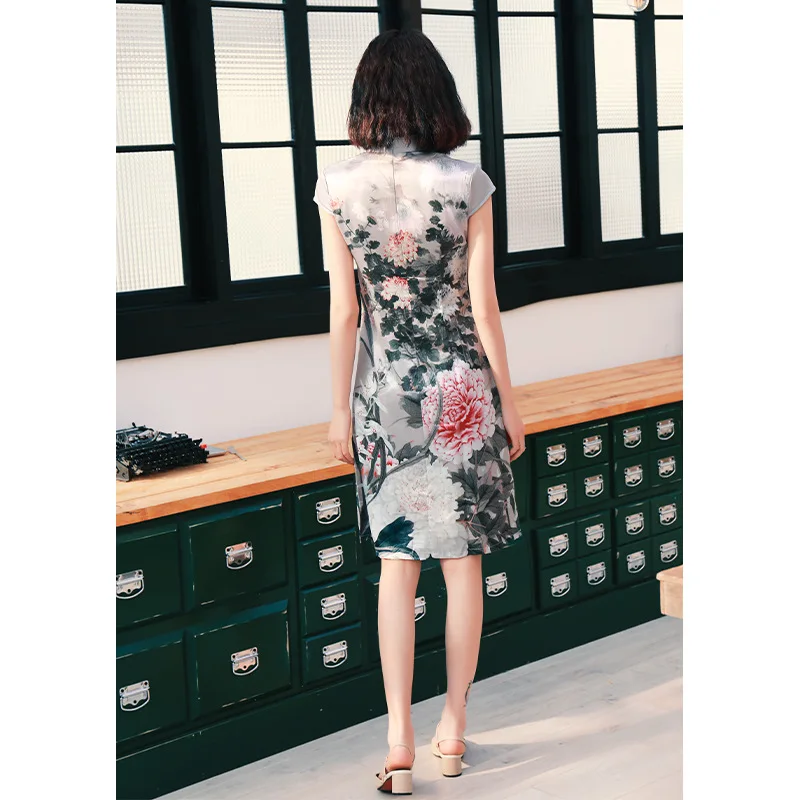 Новое летнее женское Платье Ципао в китайском стиле для молодых девушек свежее