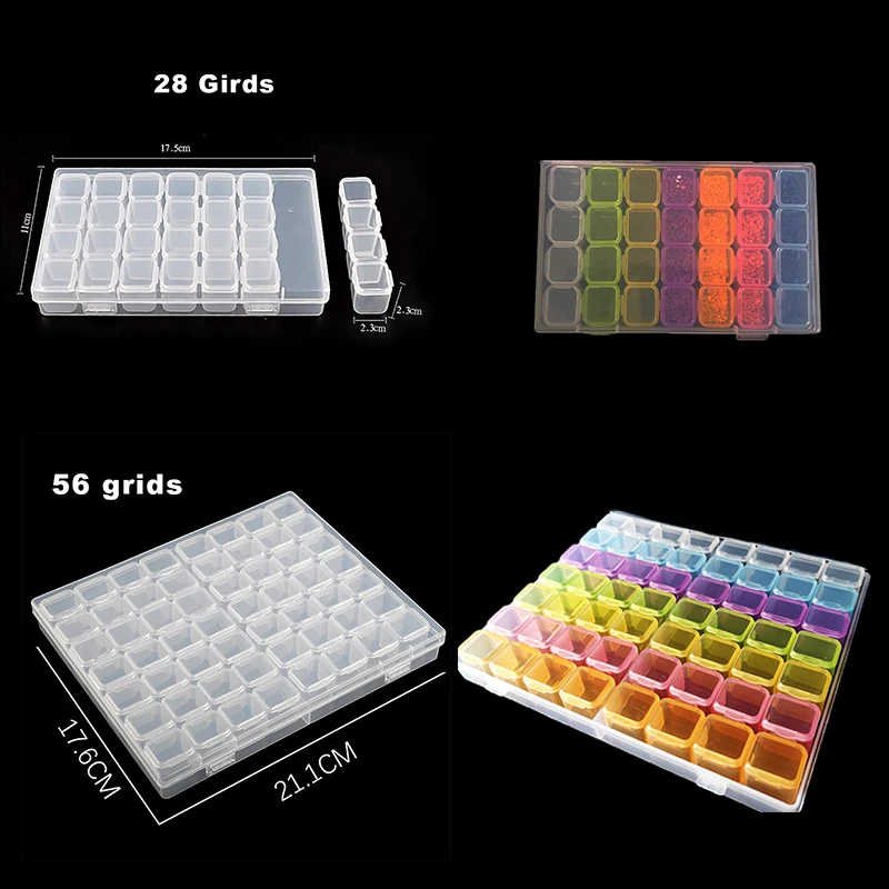 

Diamond Painting Tools Set 28 Cells Plastic Storage Box and 56Pcs Inlay Tool Kits for Diamond Painting Embroidery Accessories