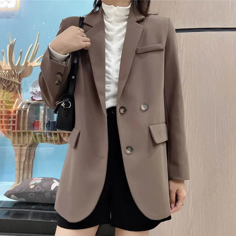 

Autumn Winter Coat Korean Suit Jacket Design Temperament Cotton Padded Blazer Women Single Breasted Tops Casual Outerwear y1284