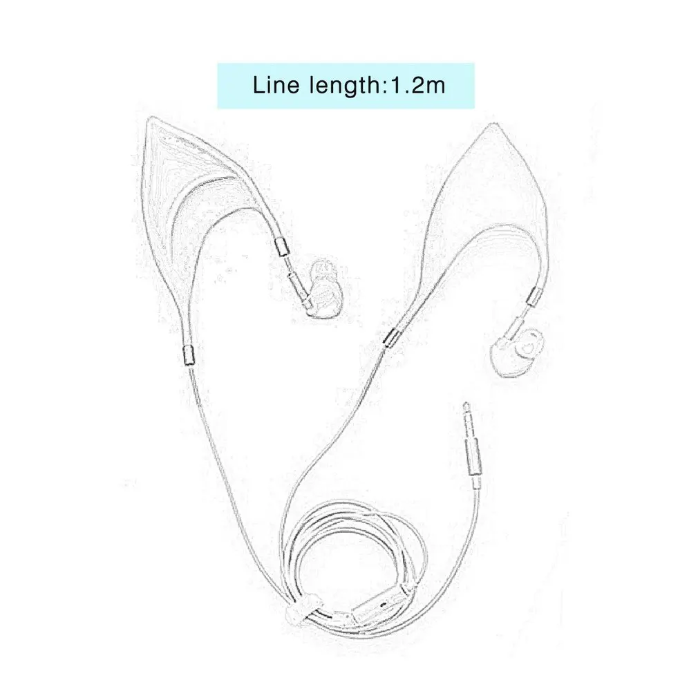 

Cute Elf Shape Earphone Noise Reduction In-ears Design Universal Wired Drive-by-wire Earphones Ear Cup Built-in Microphone USB