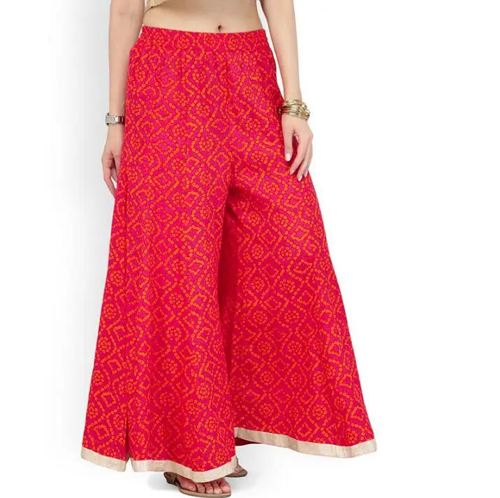 Женские Модные хлопковые брюки в этническом стиле красные тонкие с широкими